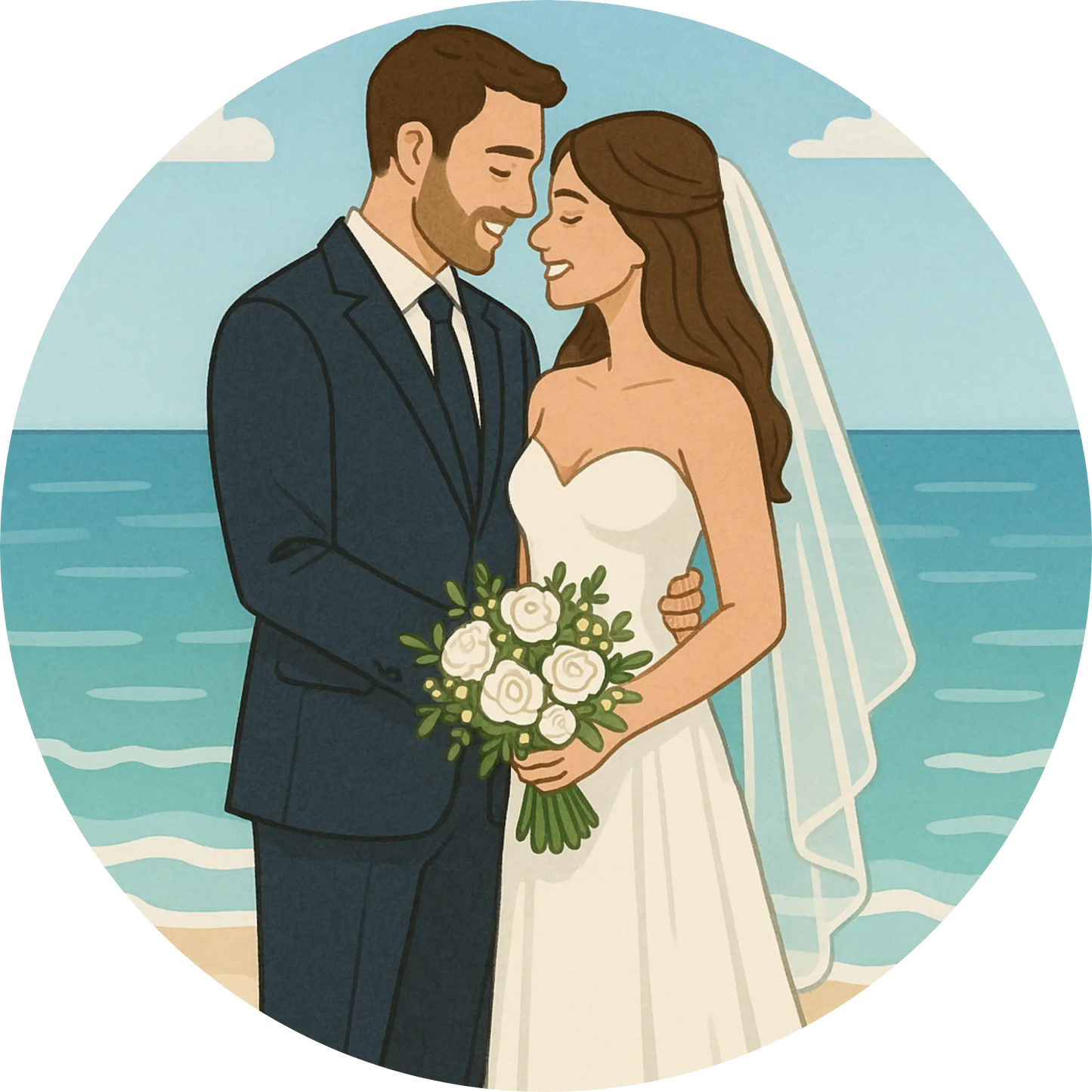 Tortenaufleger Hochzeit, Verlobung & zum Hochzeitstag – Essbares Fondantbild (Erwachsene, rund ∅ 20 cm) - Tisch&Torte