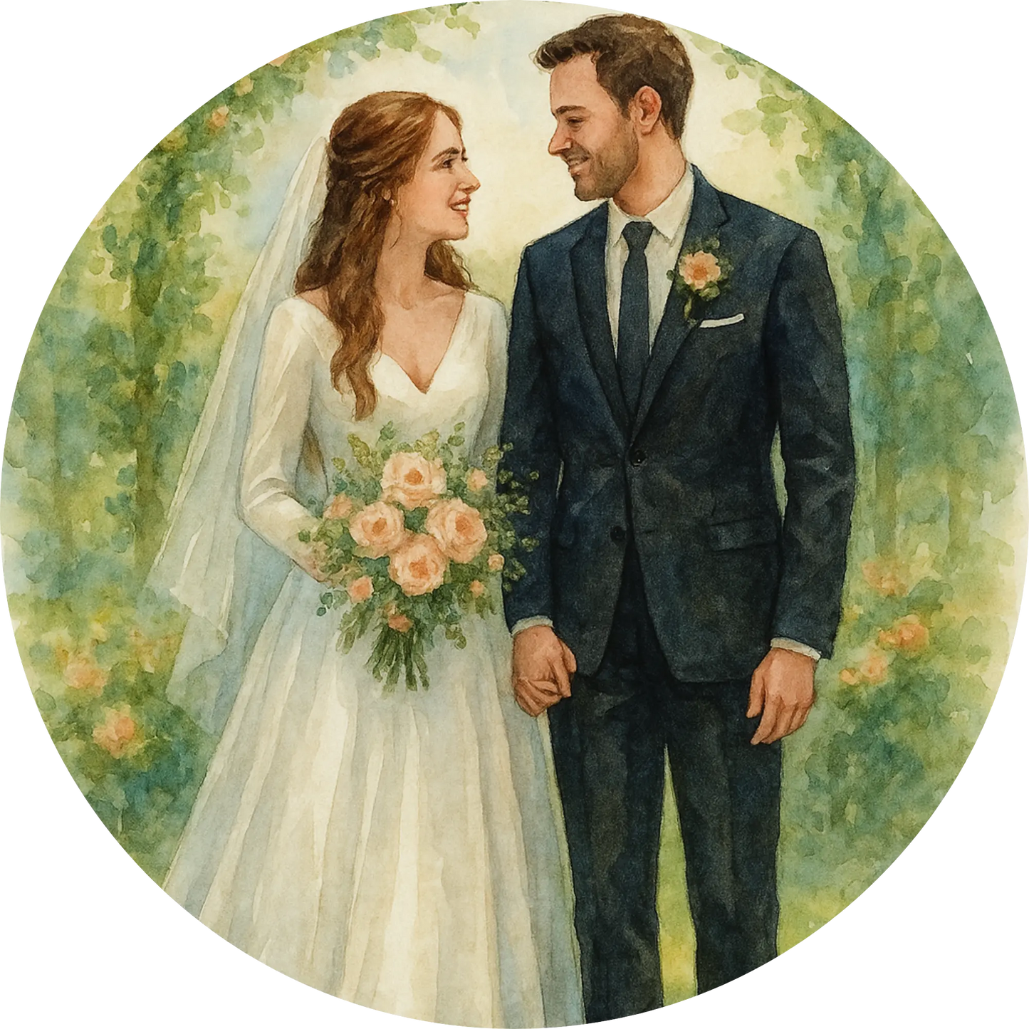 Tortenaufleger Hochzeit, Verlobung & zum Hochzeitstag – Essbares Fondantbild (Erwachsene, rund ∅ 20 cm) - Tisch&Torte