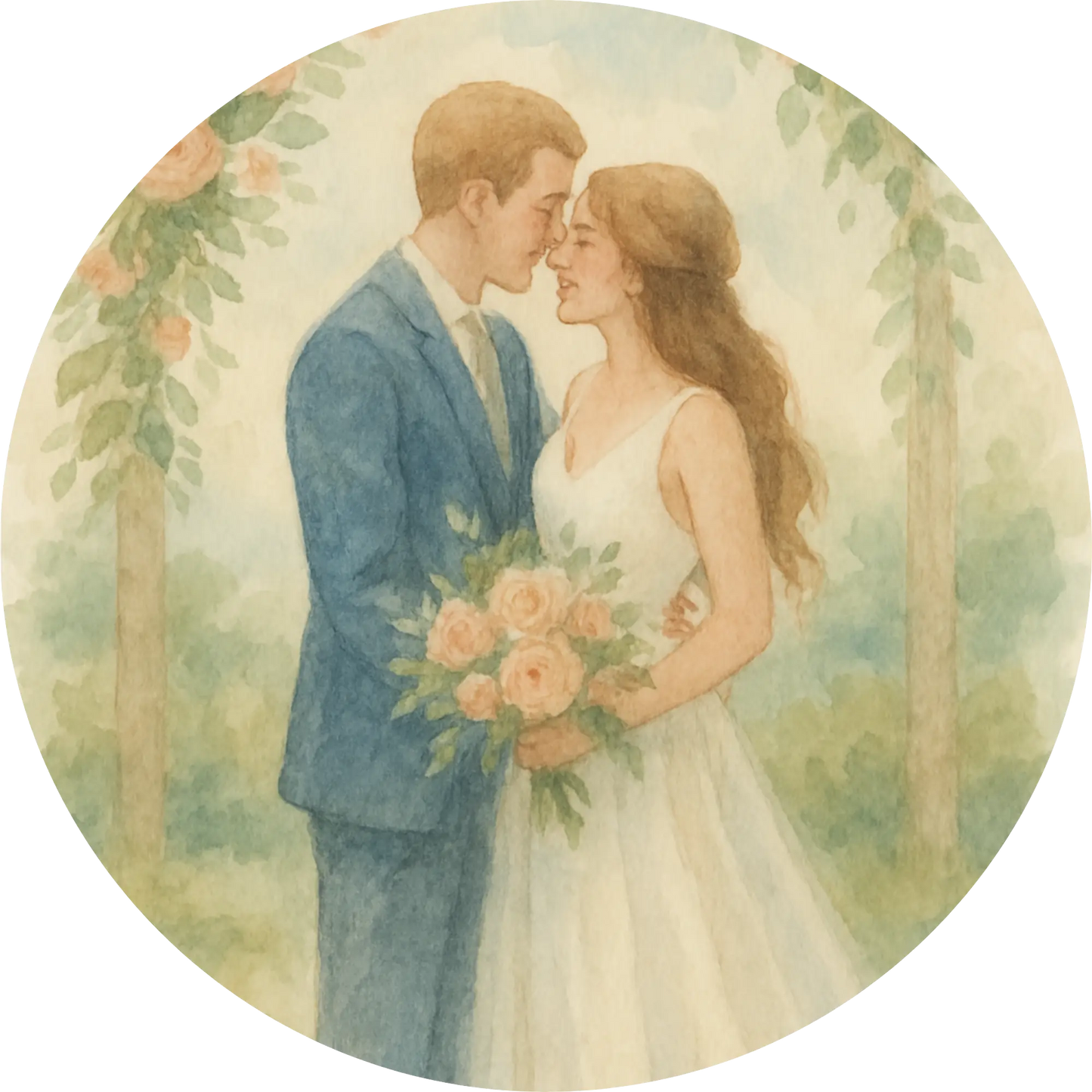 Tortenaufleger Hochzeit, Verlobung & zum Hochzeitstag – Essbares Fondantbild (Erwachsene, rund ∅ 20 cm) - Tisch&Torte