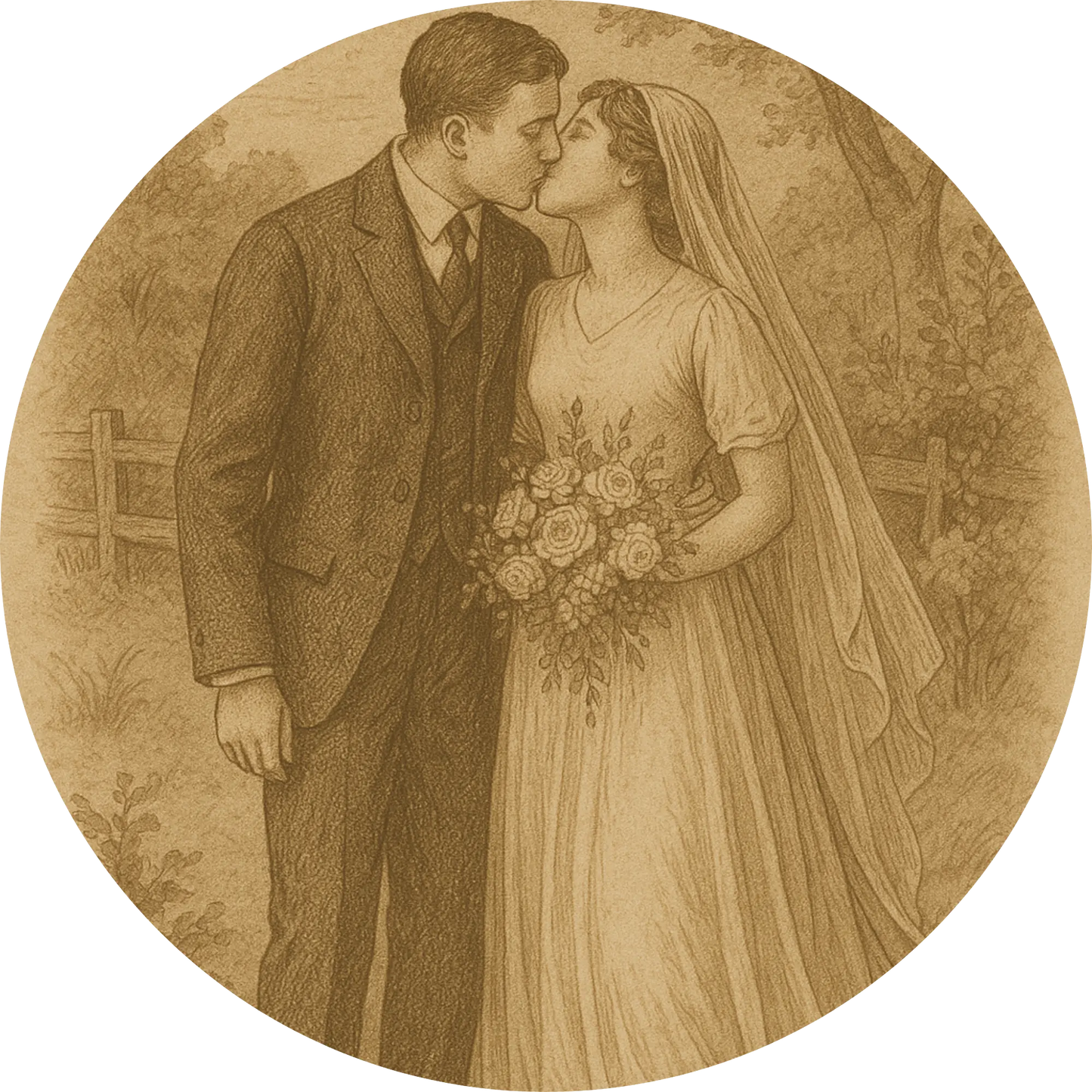 Tortenaufleger Hochzeit, Verlobung & zum Hochzeitstag – Essbares Fondantbild (Erwachsene, rund ∅ 20 cm) - Tisch&Torte