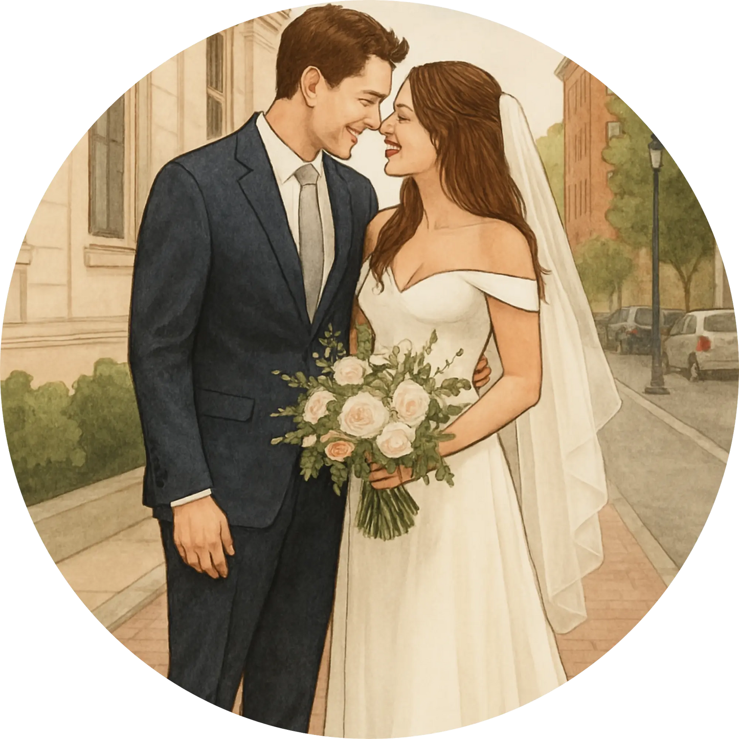 Tortenaufleger Hochzeit, Verlobung & zum Hochzeitstag – Essbares Fondantbild (Erwachsene, rund ∅ 20 cm) - Tisch&Torte