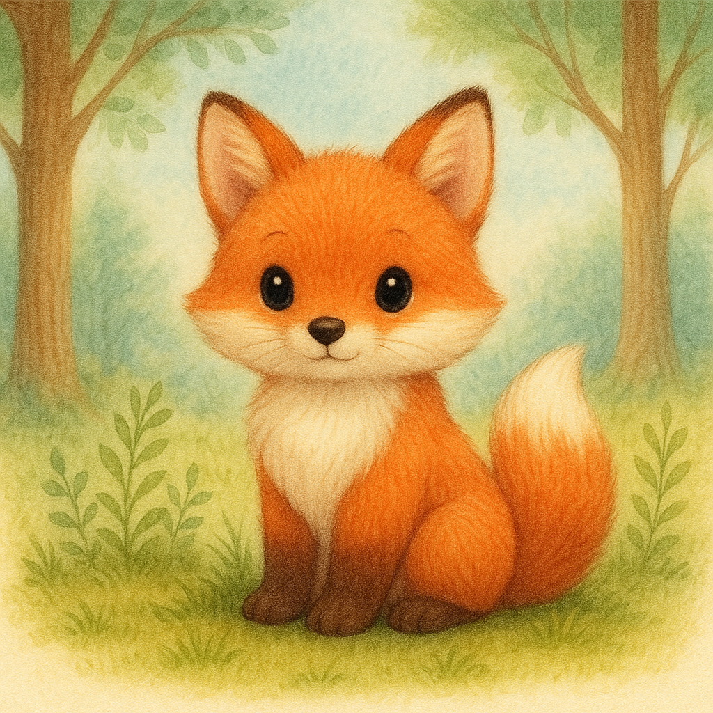 Roter Fuchs mit buschigem Schwanz im Gras