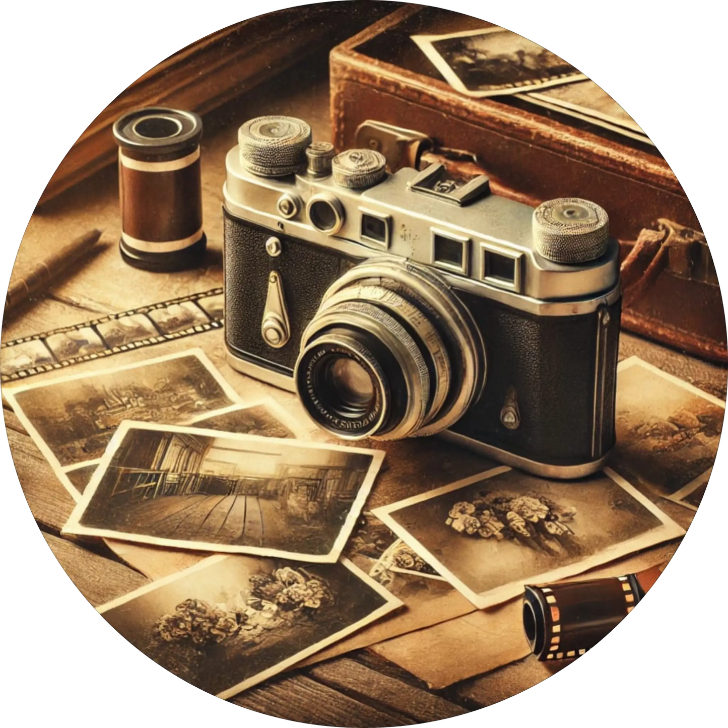 Vintage-Kamera in Nahaufnahme mit Streulicht – Nostalgie trifft Fotografie.