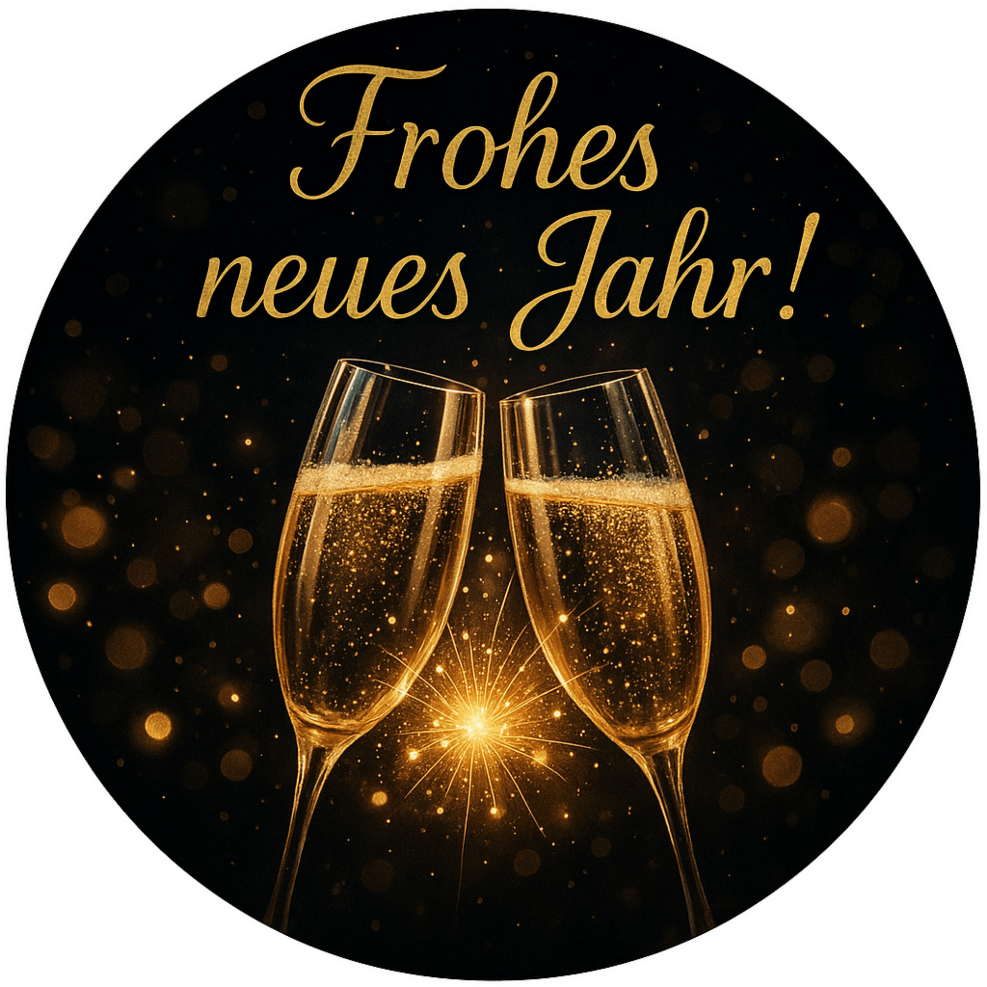 Tortenaufleger „Silvester“ – Essbares Fondantbild (rund ∅ 20 cm) Mein Shop