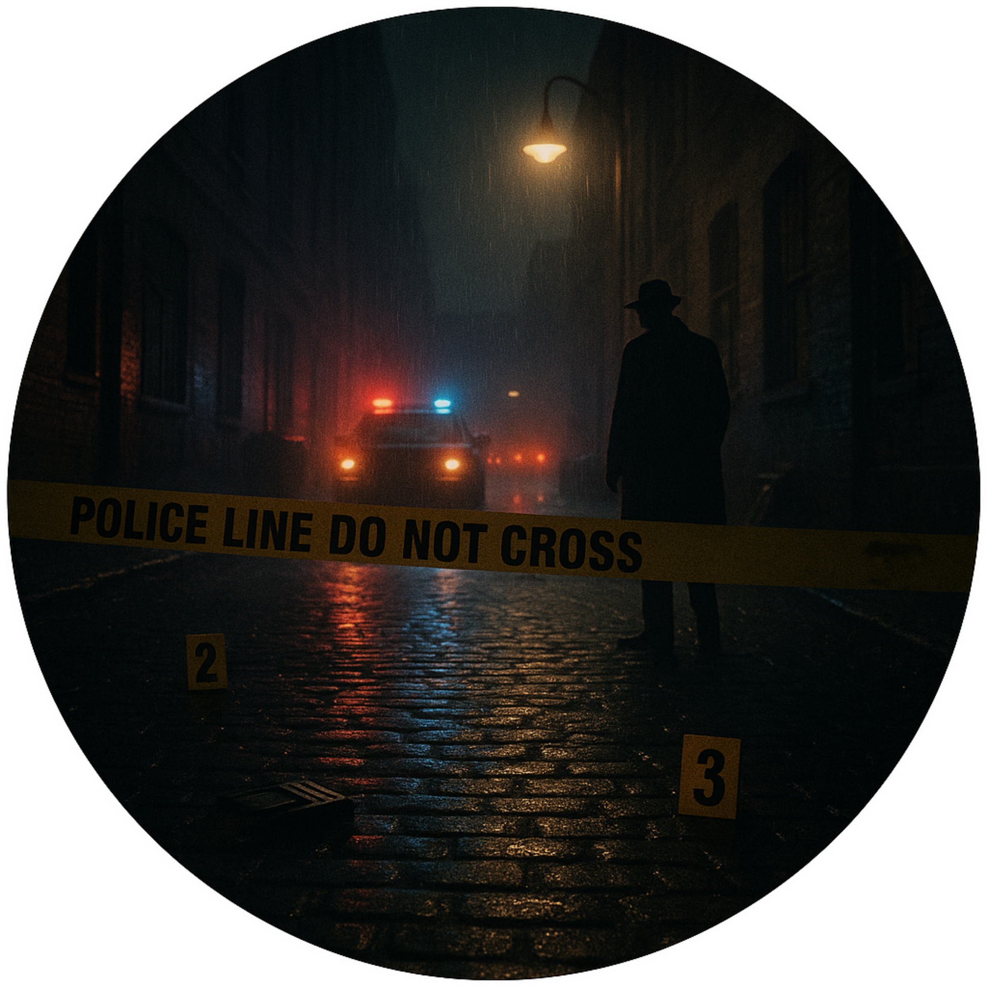 Tortenaufleger „True Crime & Crime“ – Essbares Fondantbild (rund ∅ 20 cm) Mein Shop