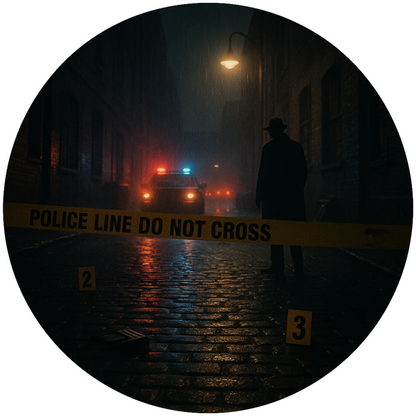 Tortenaufleger „True Crime & Crime“ – Essbares Fondantbild (rund ∅ 20 cm) Mein Shop