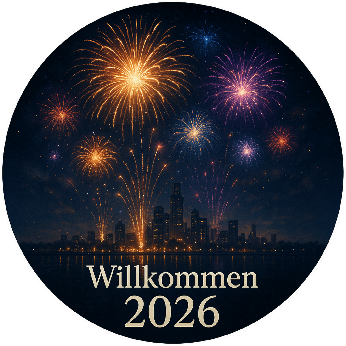 Tortenaufleger „Silvester“ – Essbares Fondantbild (rund ∅ 20 cm) Mein Shop