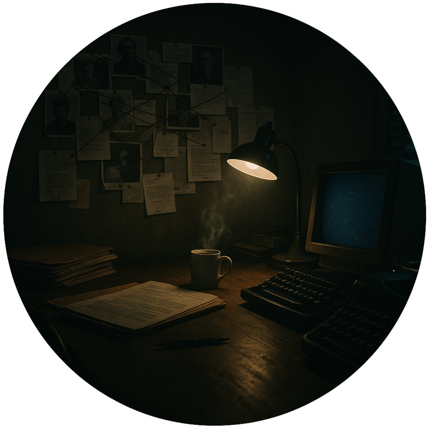 Tortenaufleger „True Crime & Crime“ – Essbares Fondantbild (rund ∅ 20 cm) Mein Shop