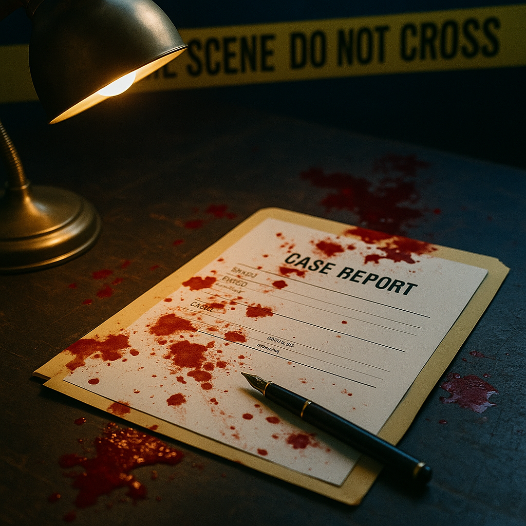 Tortenaufleger „True Crime & Crime“ – Essbarer Fondantaufleger DIN A4 (28,5 × 21 cm) Mein Shop