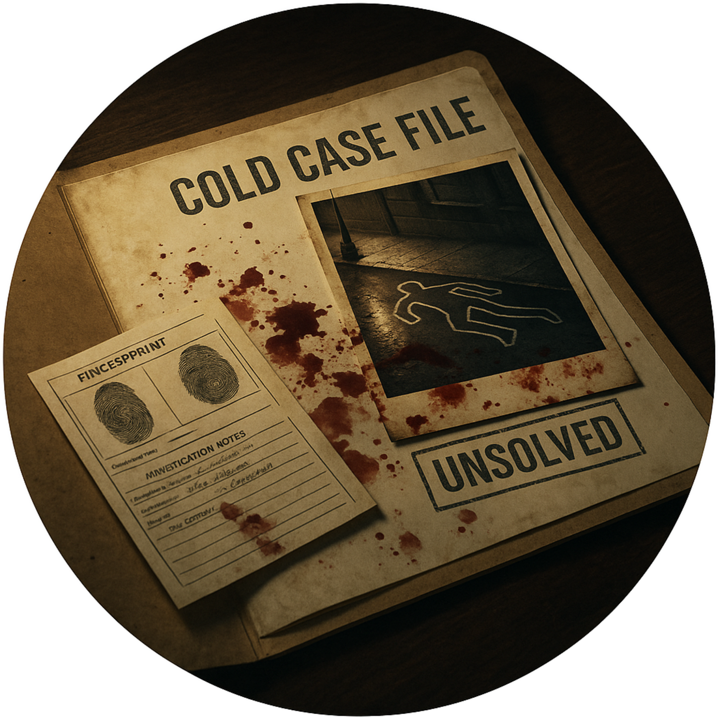 Tortenaufleger „True Crime & Crime“ – Essbares Fondantbild (rund ∅ 20 cm) Mein Shop