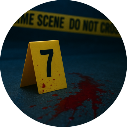 Tortenaufleger „True Crime & Crime“ – Essbares Fondantbild (rund ∅ 20 cm) Mein Shop