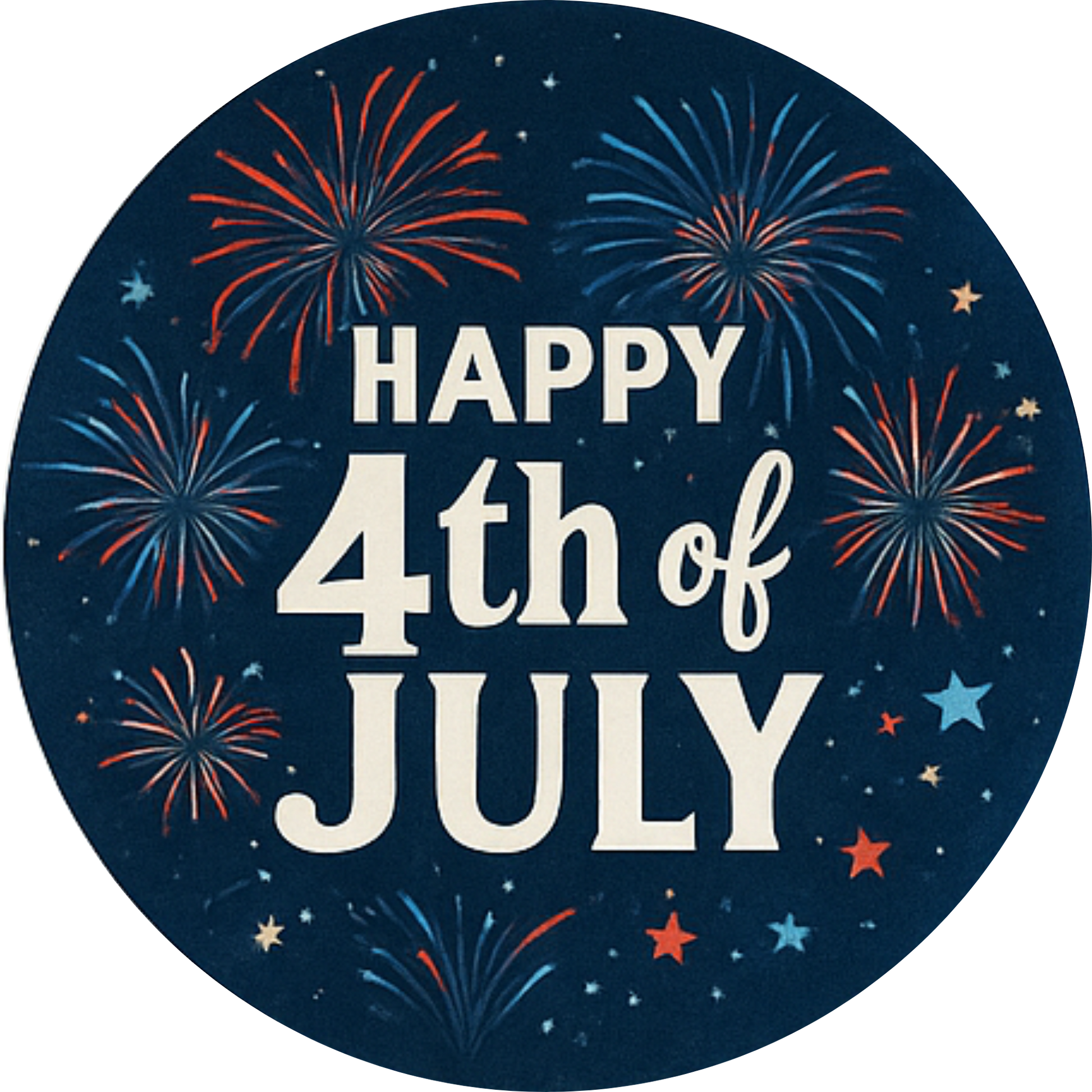 Tortenaufleger 4th of July – Essbares Fondantbild (Erwachsene, rund ∅ 20 cm) Mein Shop