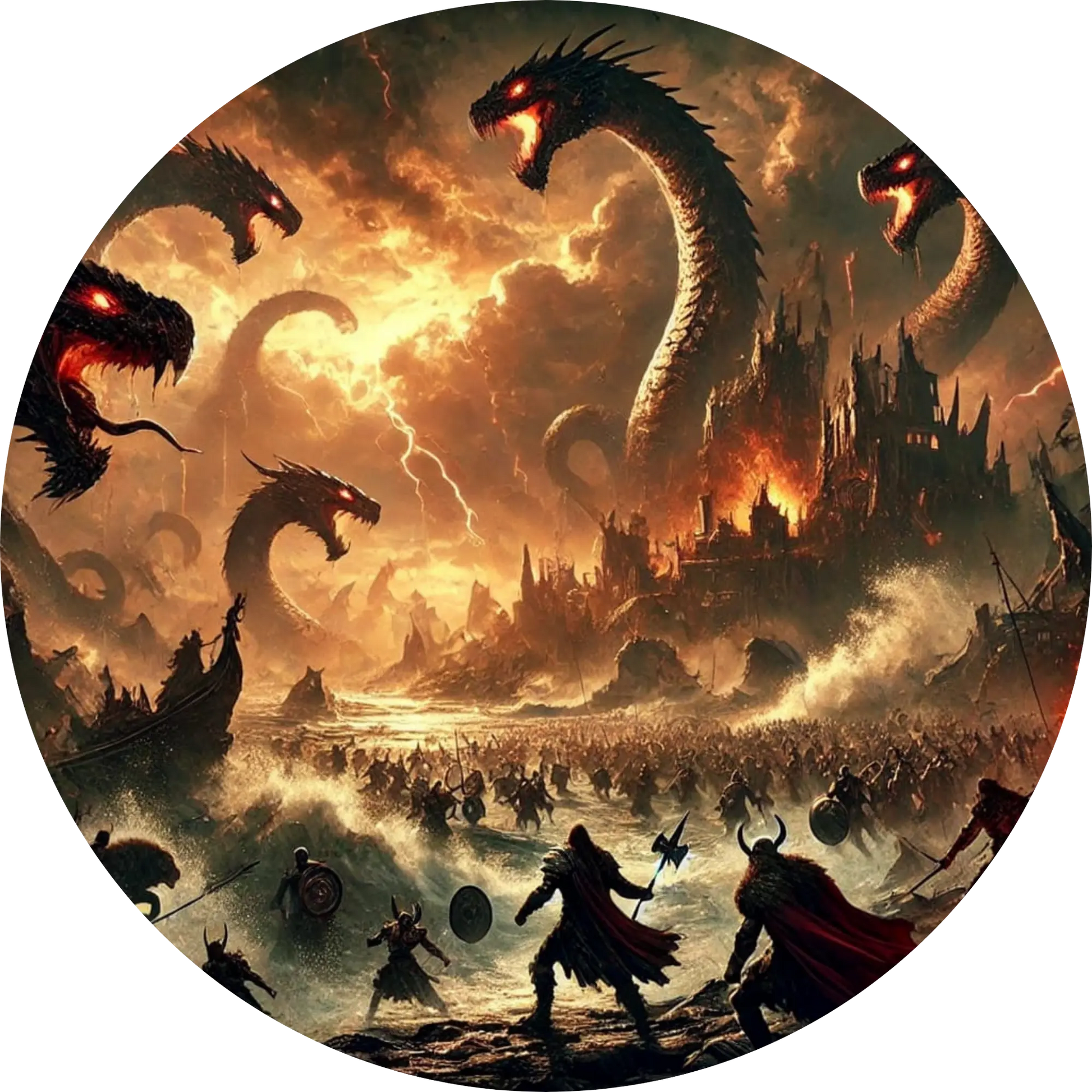 Tortenaufleger Nordische Mythologie – Essbares Fondantbild (Erwachsene, rund ∅ 20 cm) - Tisch&Torte
