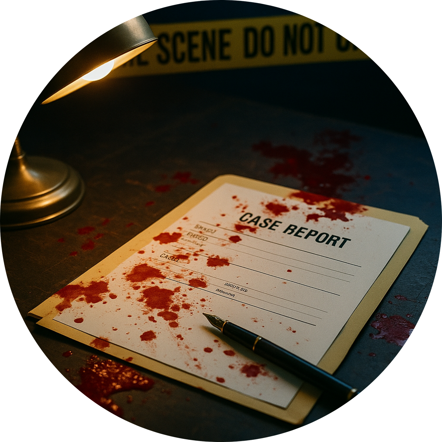 Tortenaufleger „True Crime & Crime“ – Essbares Fondantbild (rund ∅ 20 cm) Mein Shop