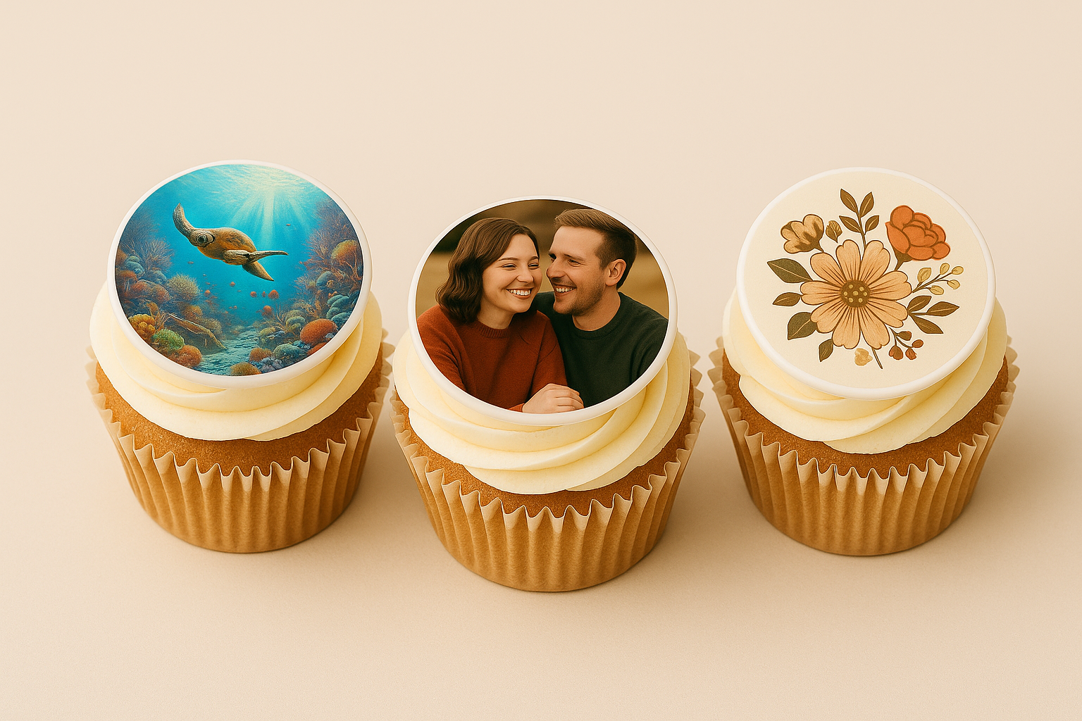 Muffinaufleger XXL mit eigenem Foto – 6er Set | Essbare Fotomotive ∅ 7,6 cm Mein Shop