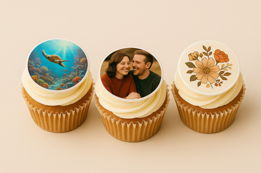 Muffinaufleger XXL mit eigenem Foto – 6er Set | Essbare Fotomotive ∅ 7,6 cm Mein Shop