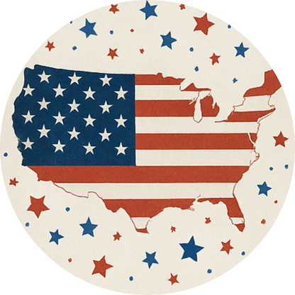 Tortenaufleger 4th of July – Essbares Fondantbild (Erwachsene, rund ∅ 20 cm) Mein Shop