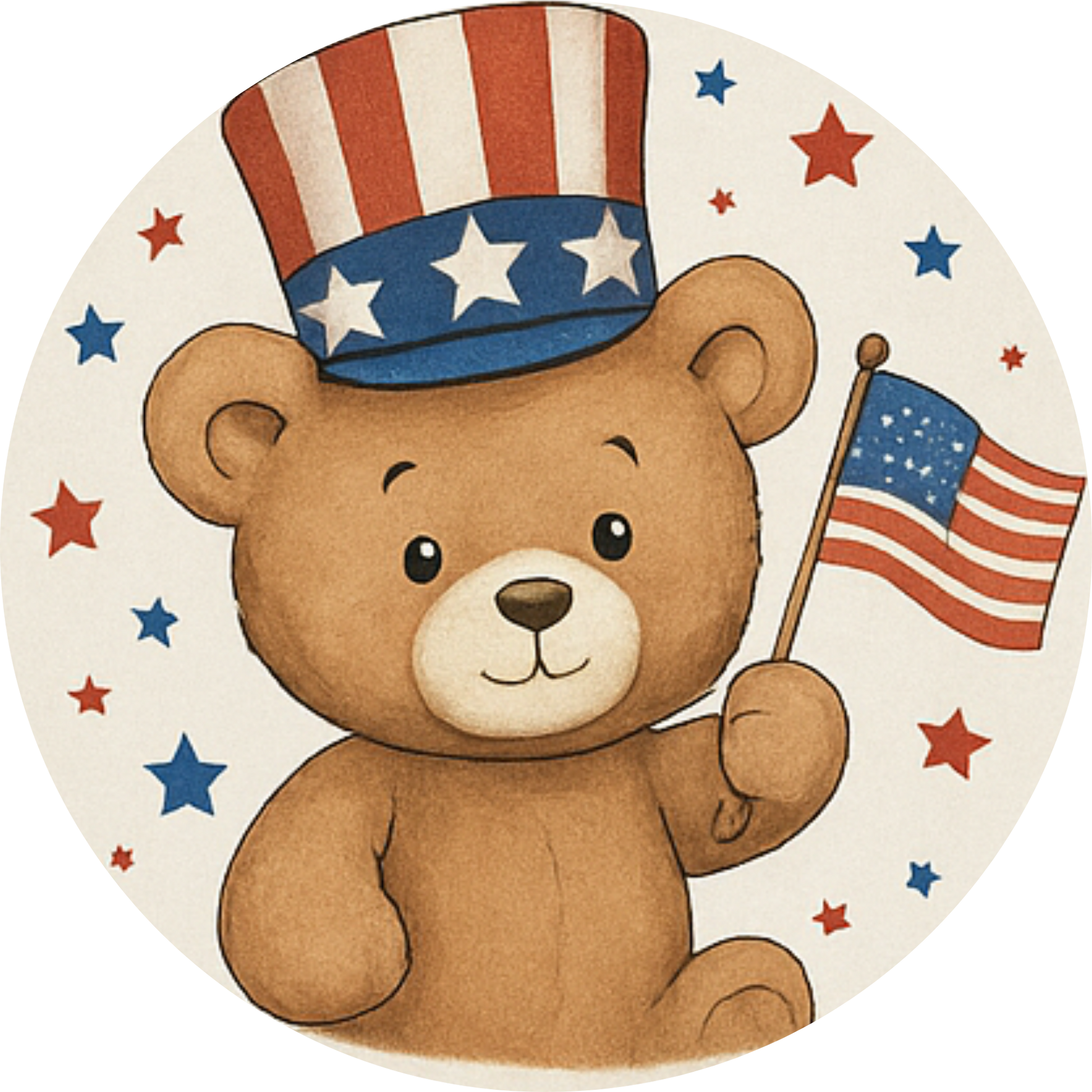 Tortenaufleger 4th of July – Essbares Fondantbild (Erwachsene, rund ∅ 20 cm) Mein Shop
