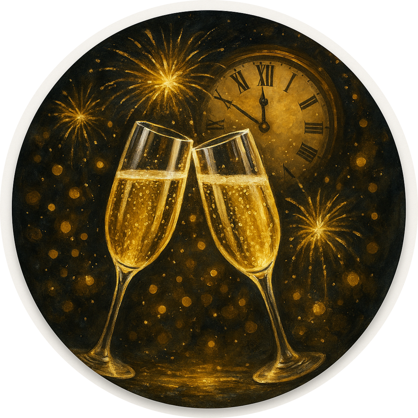 Tortenaufleger „Silvester“ – Essbares Fondantbild (rund ∅ 20 cm) Mein Shop