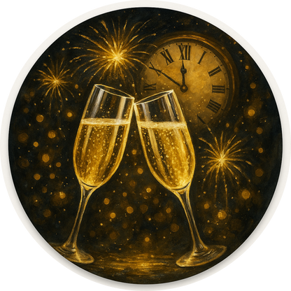 Tortenaufleger „Silvester“ – Essbares Fondantbild (rund ∅ 20 cm) Mein Shop