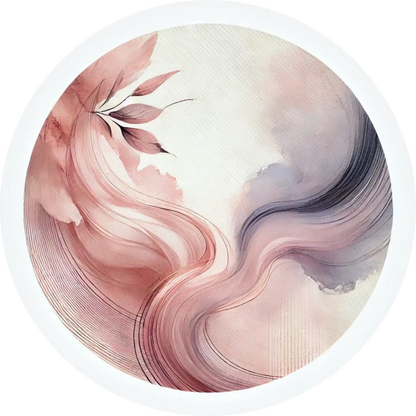 Rosa Aquarellmarmor mit floraler Welle und abstrakten Verläufen