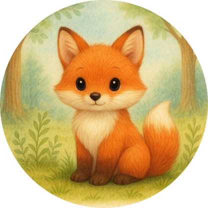 Kleiner Fuchs mit buschigem roten Schwanz