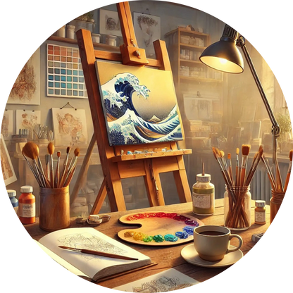 Künstleratelier mit Staffelei und Farben
Kreatives Maleratelier mit Staffelei, Farbpalette und Pinsel – inspiriert zum Selbermalen.