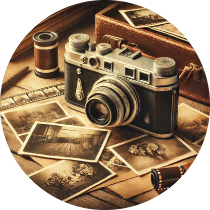 Vintage-Kamera in Nahaufnahme mit Streulicht – Nostalgie trifft Fotografie.