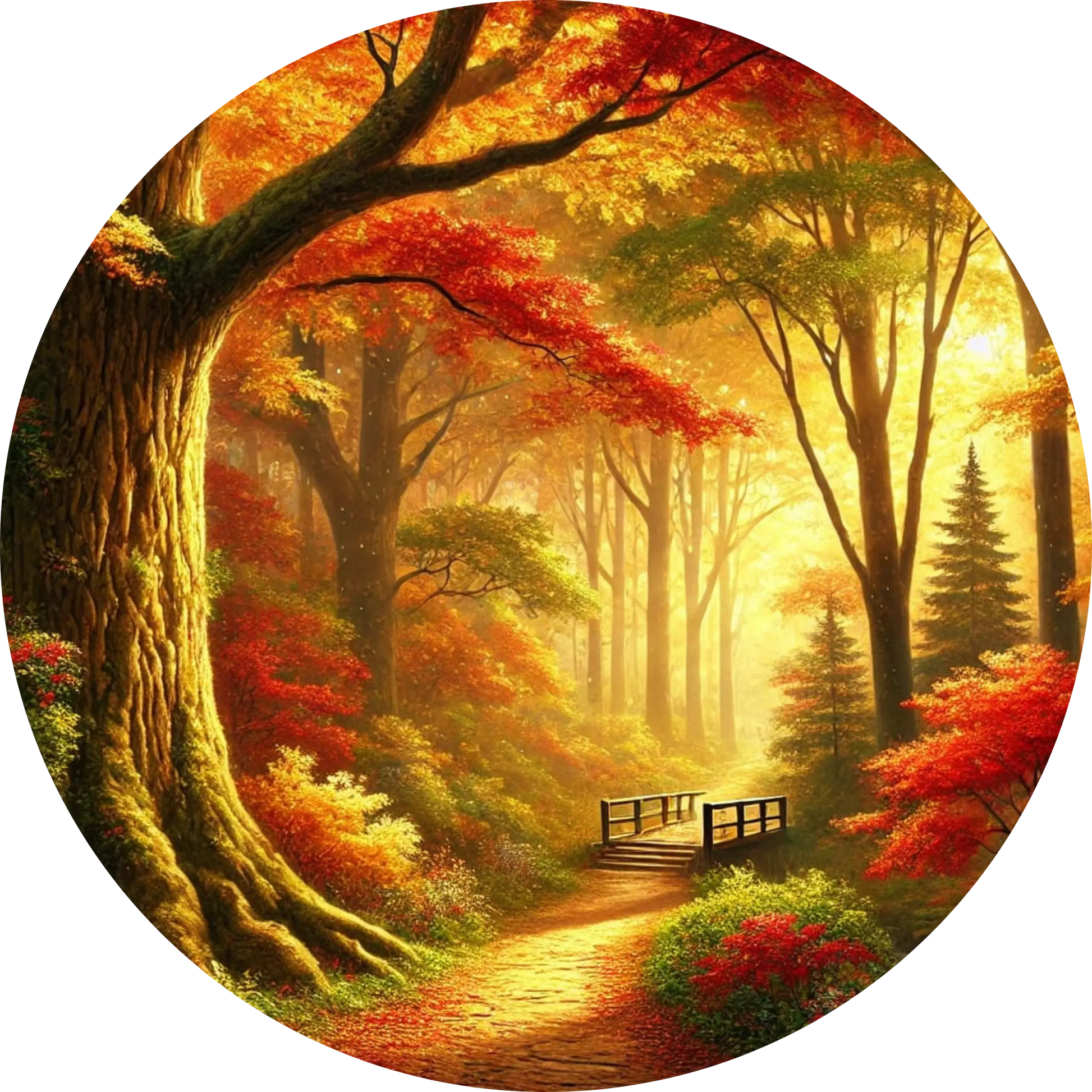 Tortenaufleger Natur & Jahreszeiten – Essbares Fondantbild (Erwachsene, rund ∅ 20 cm) - Tisch&Torte