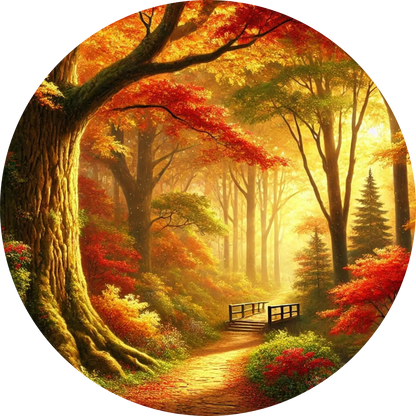 Tortenaufleger Natur & Jahreszeiten – Essbares Fondantbild (Erwachsene, rund ∅ 20 cm) - Tisch&Torte