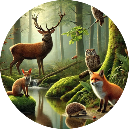 Tortenaufleger Natur & Jahreszeiten – Essbares Fondantbild (Erwachsene, rund ∅ 20 cm) - Tisch&Torte